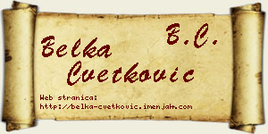 Belka Cvetković vizit kartica